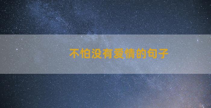 不怕没有爱情的句子