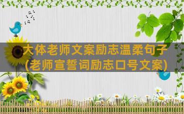 大体老师文案励志温柔句子(老师宣誓词励志口号文案)