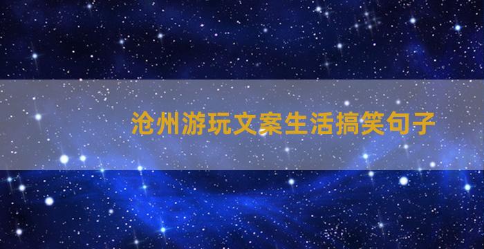 沧州游玩文案生活搞笑句子